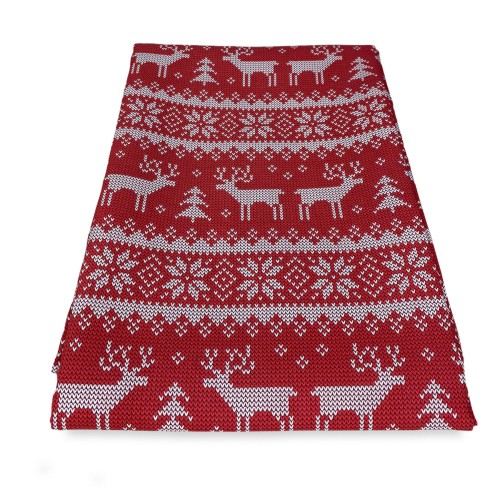 CORTINA TIROLESA ROJA cm.160X300 MADE MADE en mezcla de lino ITALIA