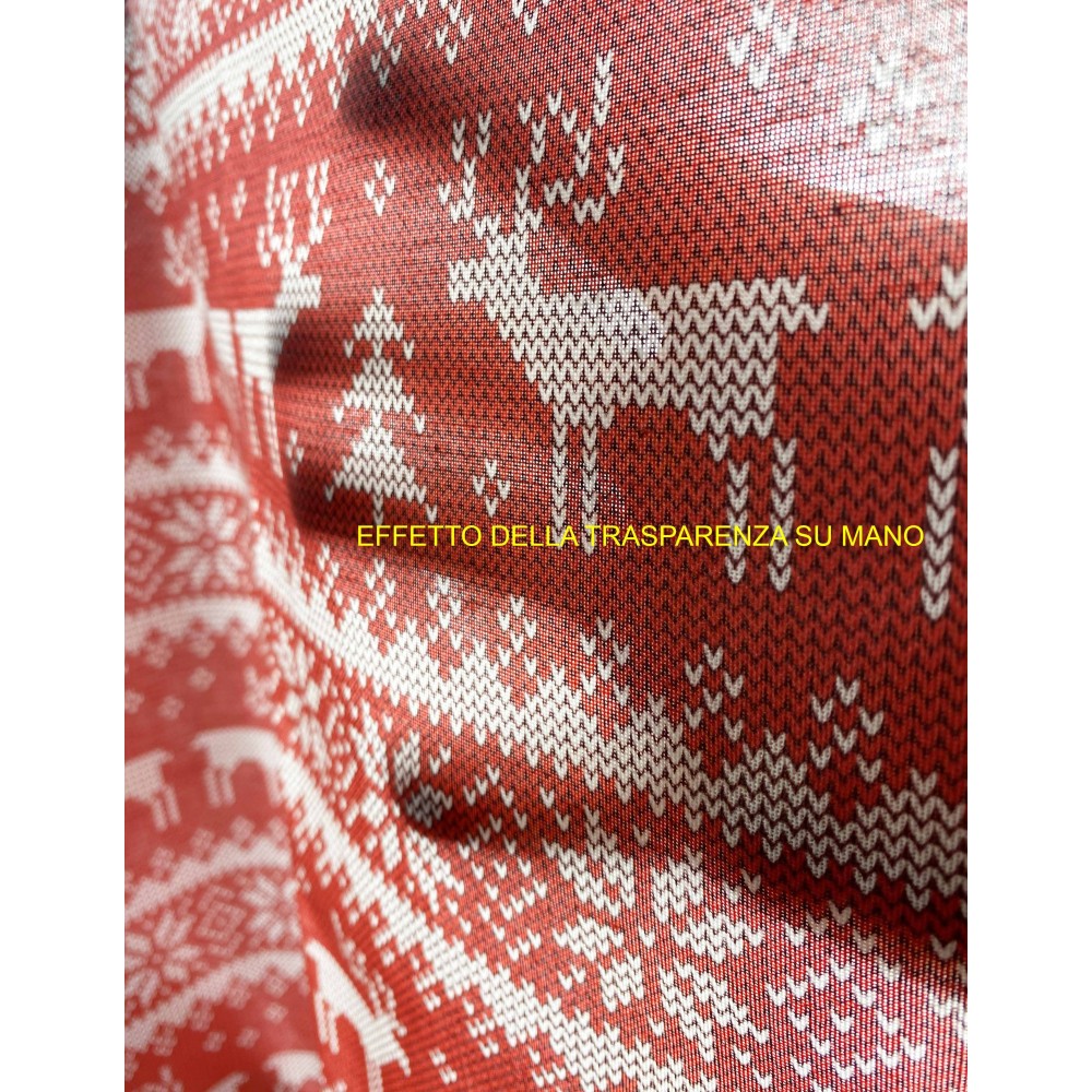 TENDA TIROLESE ROSSA MAGLIA cm.160X300 confezionata MADE in ITALY misto lino