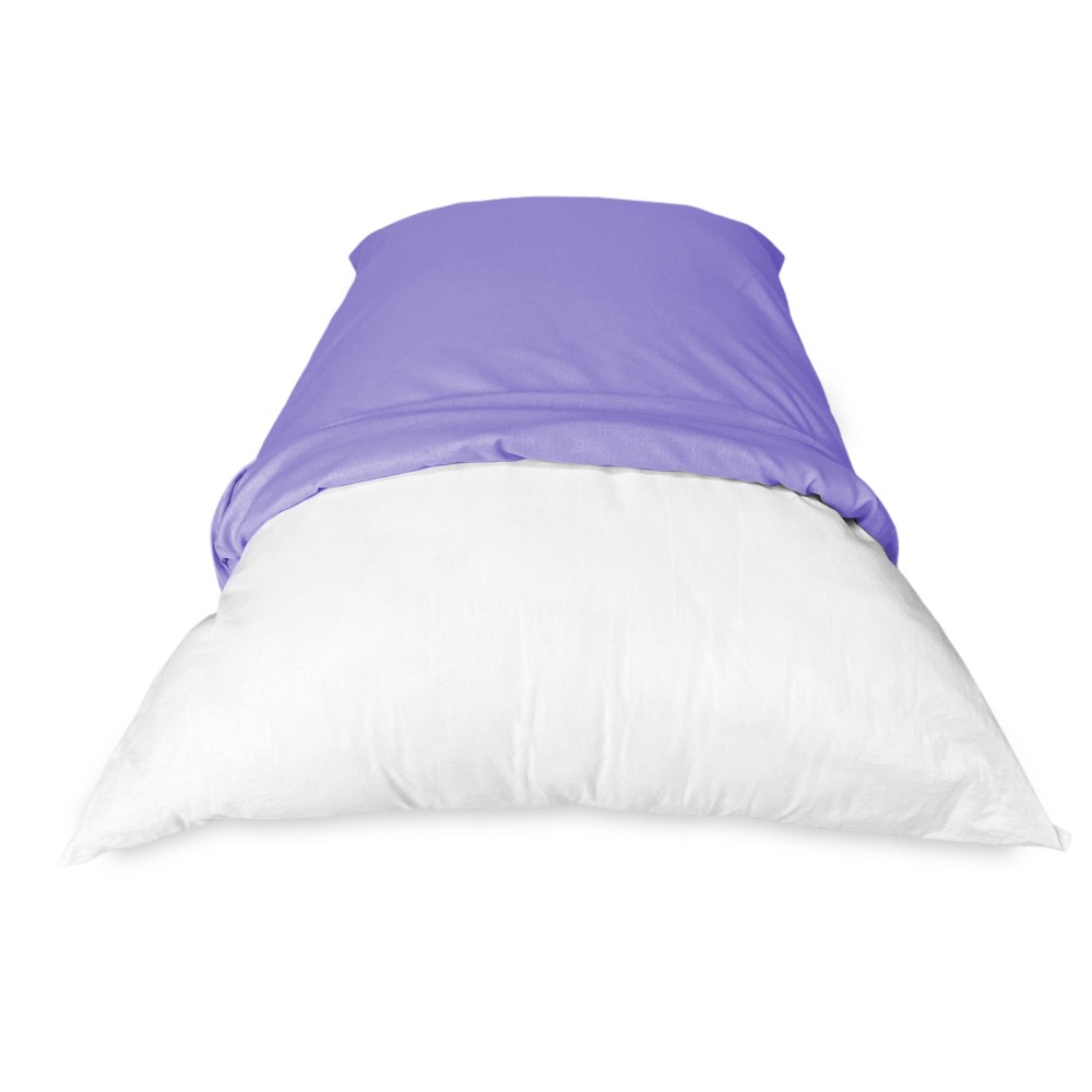 PAIRE LA TAIE DE L'OREILLER SOLIDE DE COULEUR LILAS CM. 52X82