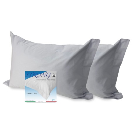 PAR de funda de almohada para almohada STRONG color liso GRIS cm. 52X82