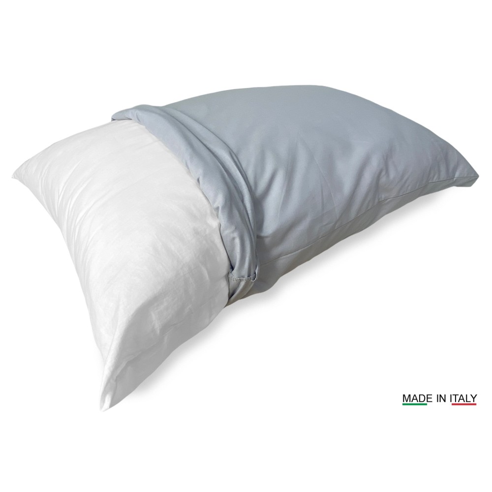 PAR de funda de almohada para almohada STRONG color liso GRIS cm. 52X82