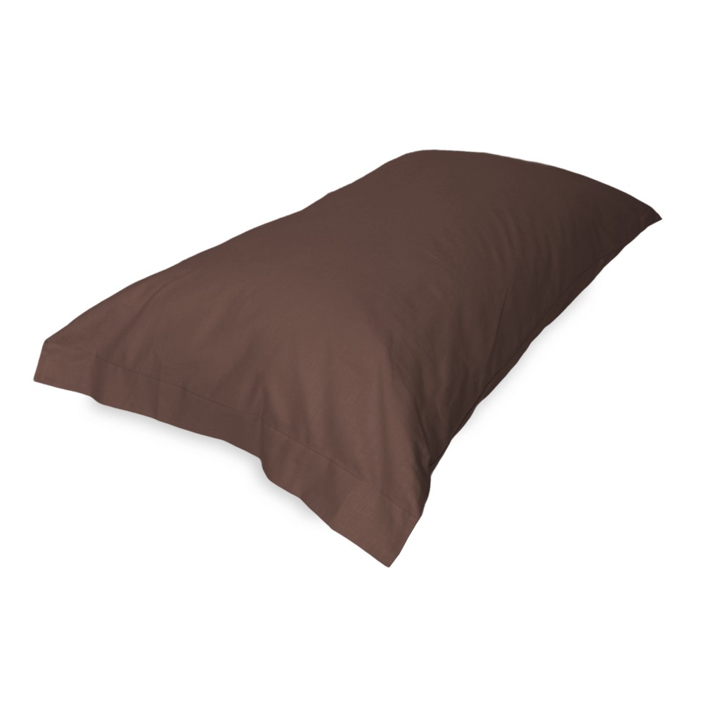 PAIR of pillowcase for STRONG solid color BROWN cm. 52X82