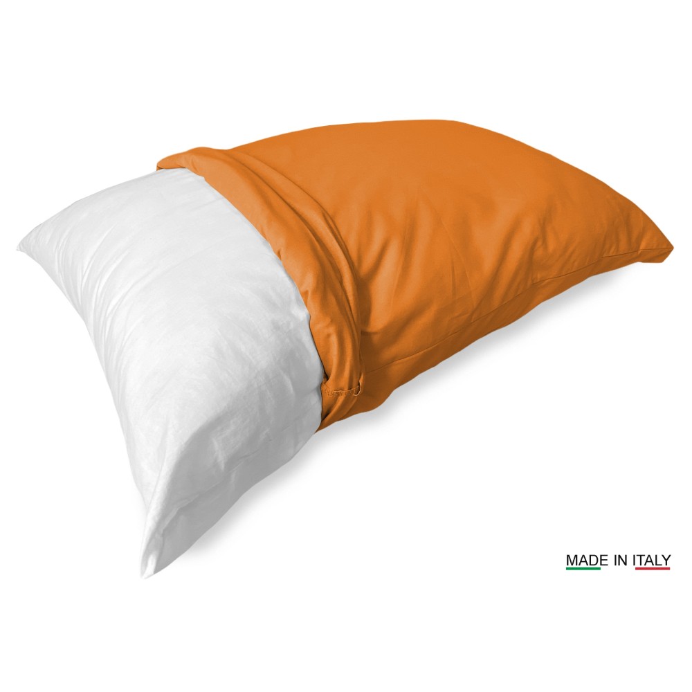 PAR de funda de almohada para almohada STRONG color liso NARANJA cm. 52X82