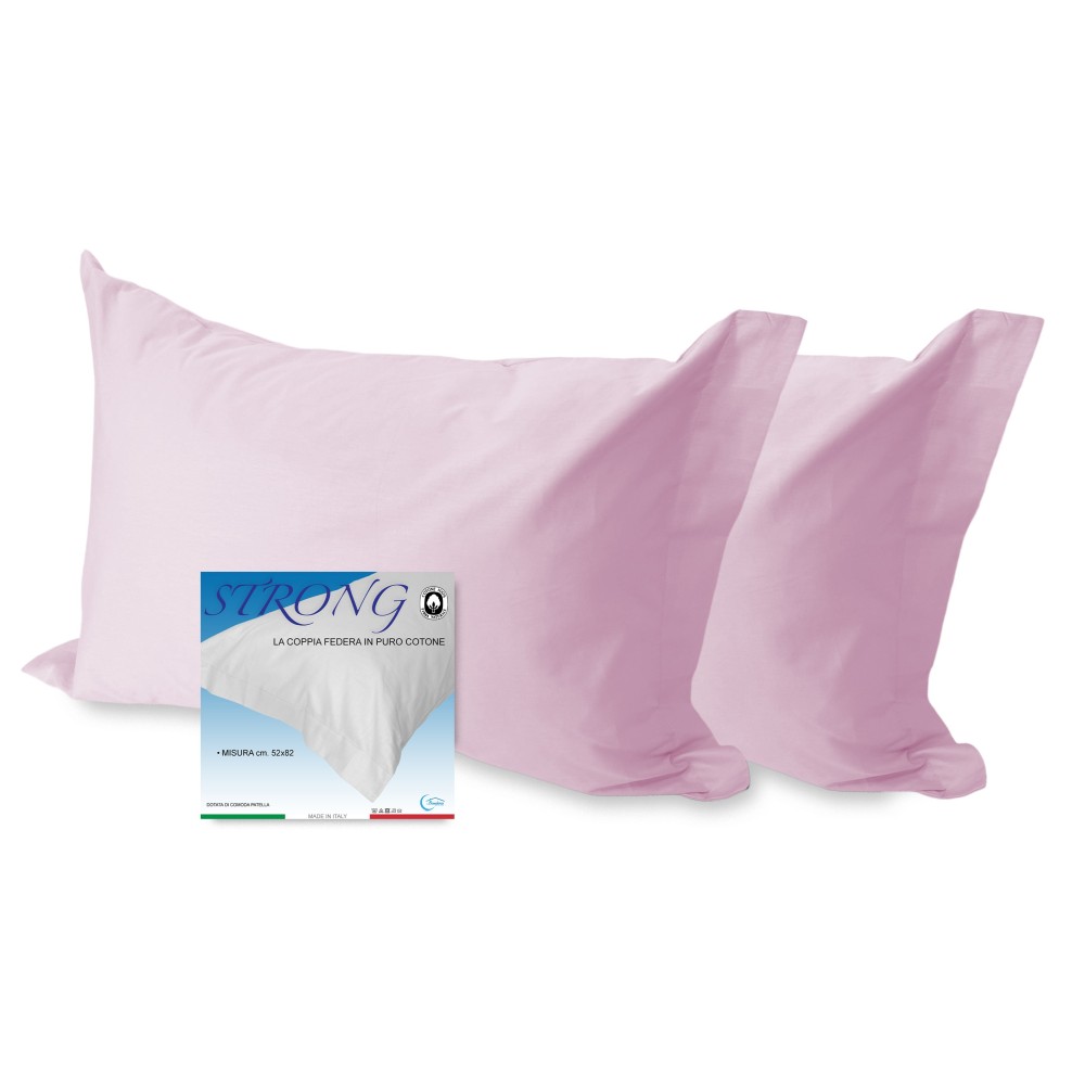 PAR de fundas de almohada para color sólido STRONG PINK cm. 52X82