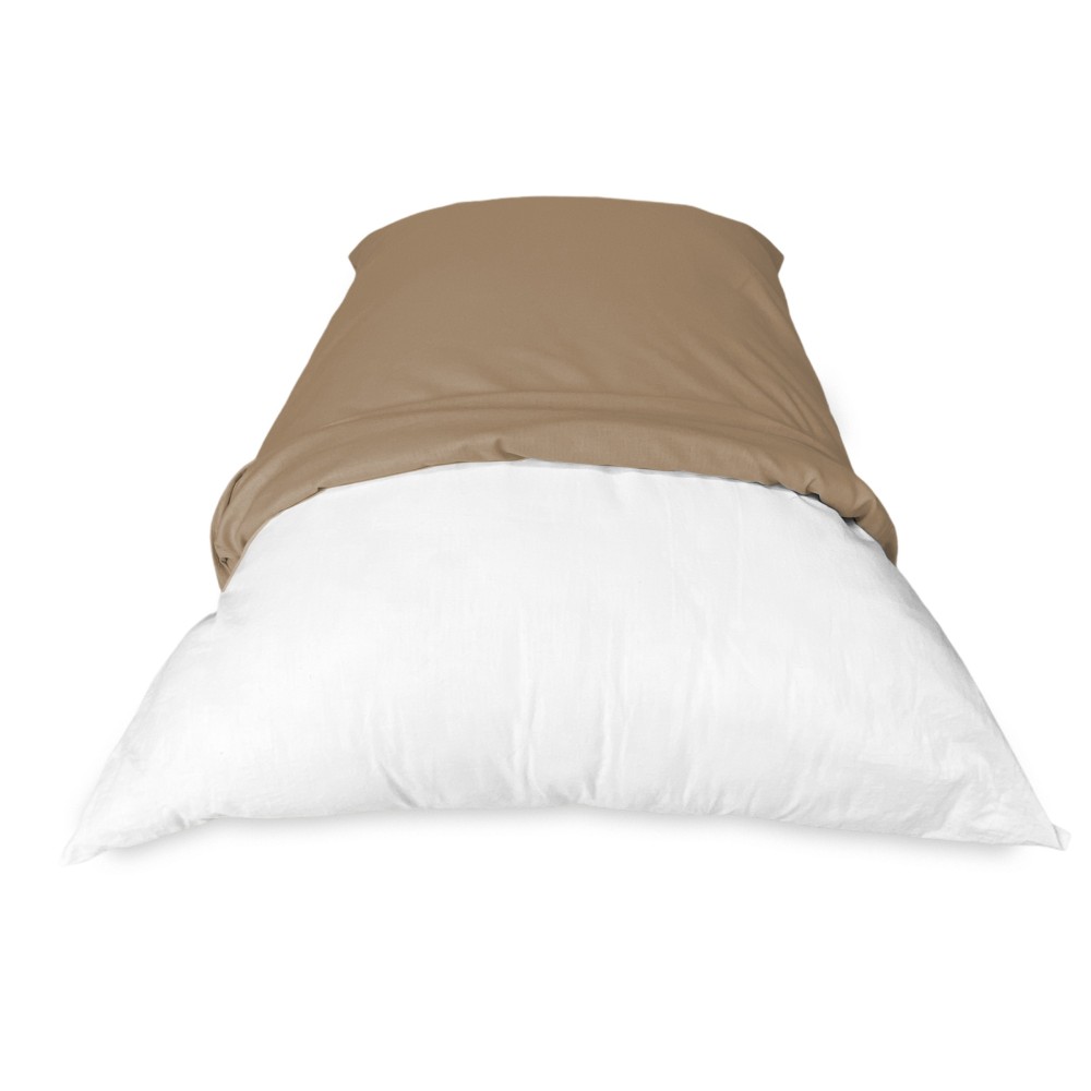 PAIR of pillowcase for STRONG solid color HAZELNUT pillowcase cm. 52X82