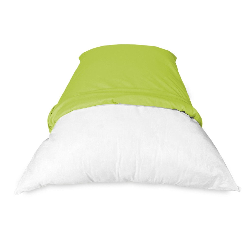 PAIRE LA TAIE DE L'OREILLER SOLIDE DE COULEUR VERT ACIDE CM. 52X82