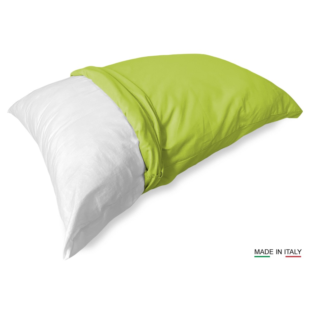 PAR de fundas de almohada para STRONG color sólido ACID GREEN cm. 52X82