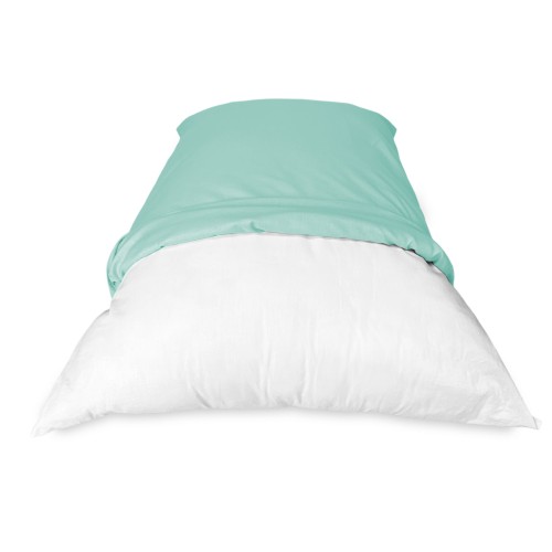 PAIRE LA TAIE DE L'OREILLER SOLIDE DE COULEUR VERT CLAIR CM. 52X82