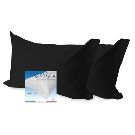 PAAR Kissenbezüge für STRONG einfarbig SCHWARZ Kissenbezug cm. 52X82 cm