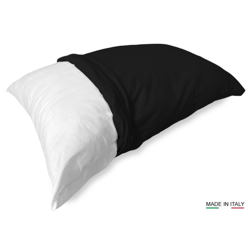 PAIR of pillowcase for STRONG solid color BLACK pillowcase cm. 52X82