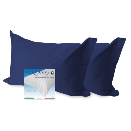 COPPIA federa per GUANCIALE STRONG tinta BLU SCURO cm. 52X82