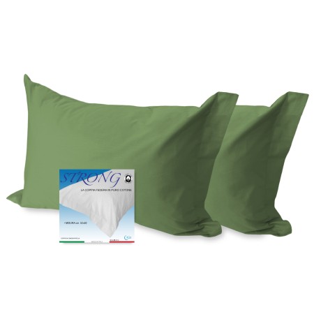 PAR de funda de almohada para almohada STRONG color liso PRAIRIE GREEN cm. 52X82