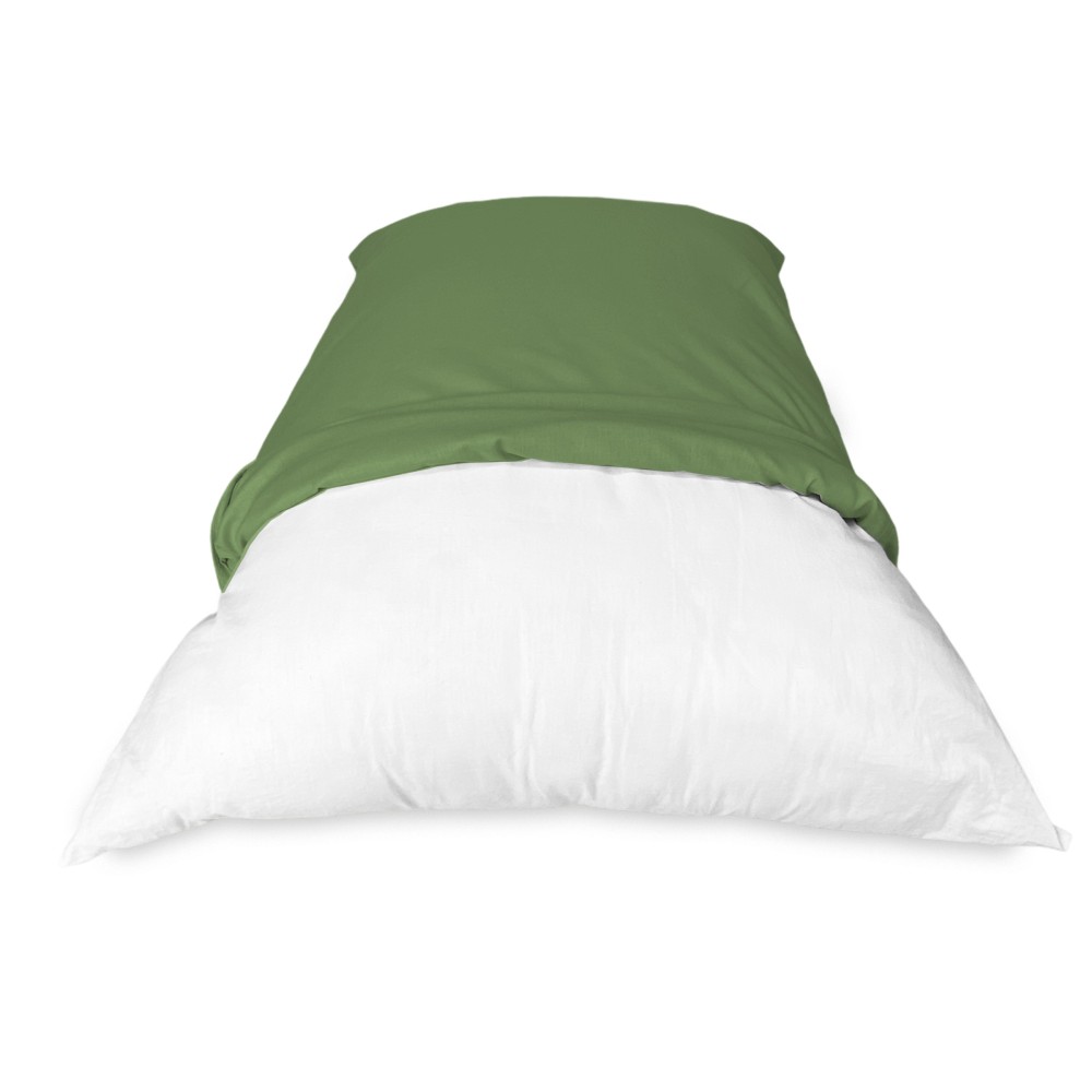 PAIR of pillowcase for STRONG pillow solid color PRAIRIE GREEN cm. 52X82