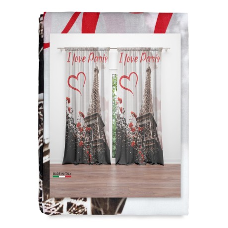 Bedruckter Vorhang mit Pariser Eiffelturm
