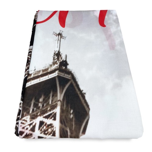 Cortina I LOVE PARIS cm.160X300 hecha MADE en mezcla de lino ITALIA
