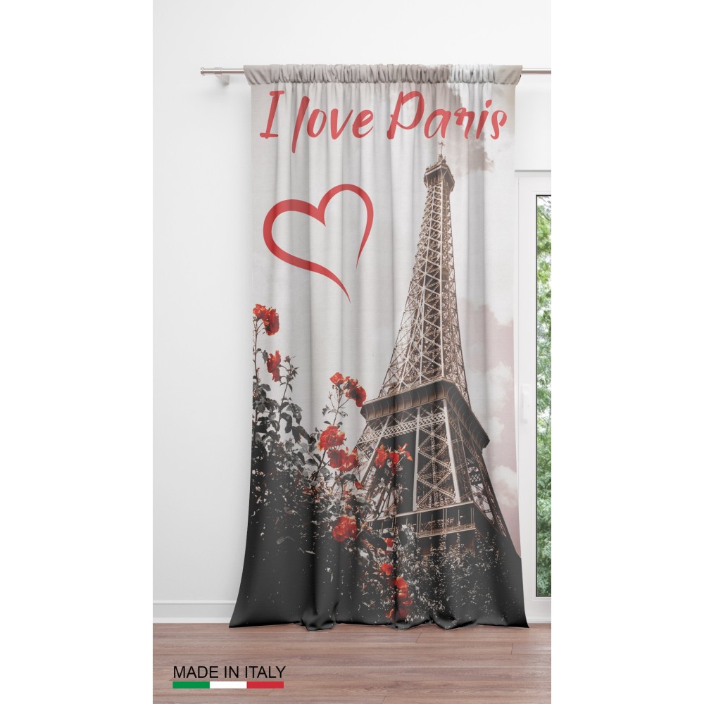 TENTE I LOVE PARIS cm.160x300 emballé Made in ITALY lin mélange