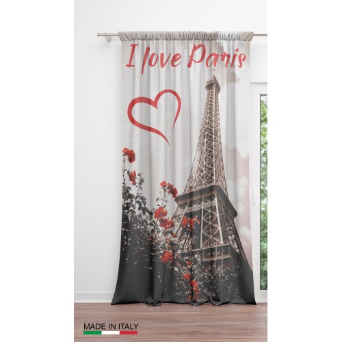 TENTE I LOVE PARIS cm.160x300 emballé Made in ITALY lin mélange