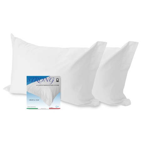 PAIR of pillowcase for STRONG solid color WHITE pillowcase cm. 52X82 made in Italy