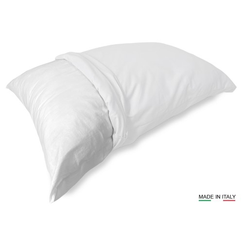 COUPLE TAIE D'OREILLER SOLIDE DE COULEUR BLANC CM. 52X82