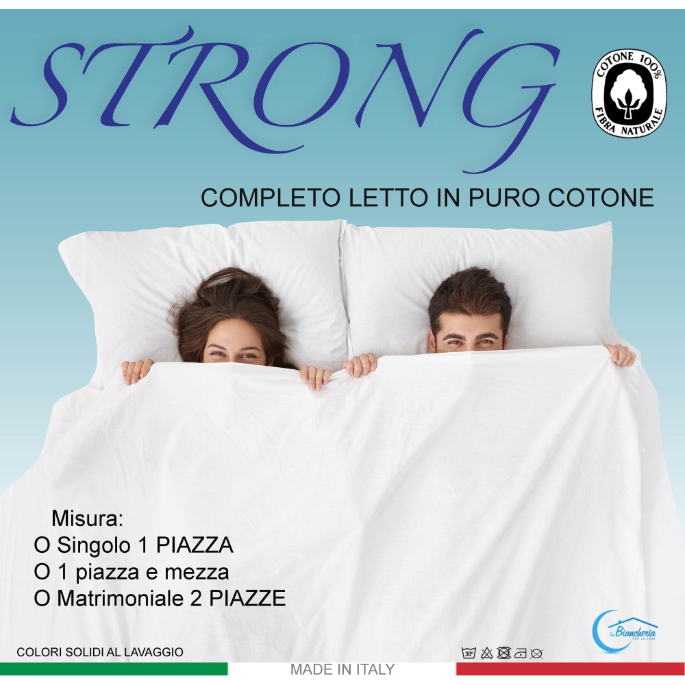 Set de Draps de Lit en Coton en couleur unie orange STRONG fabriqué en Italie