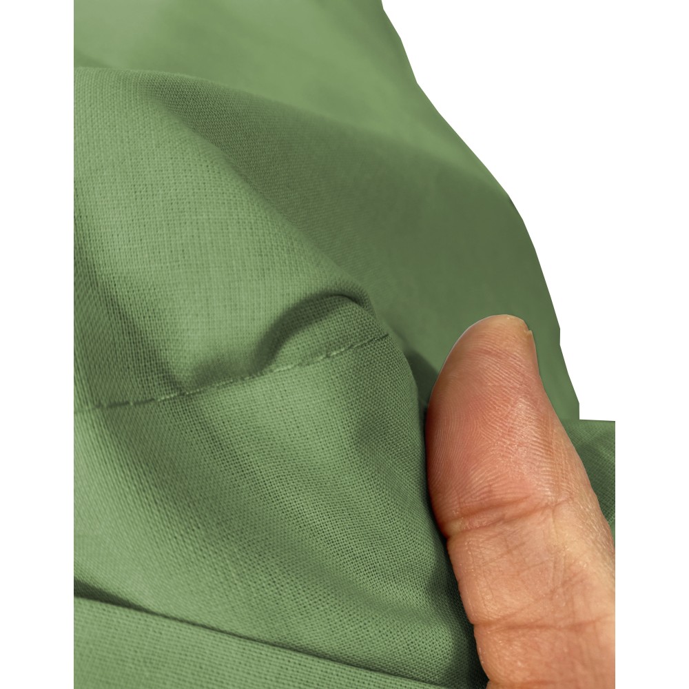 JUEGO DE SÁBANAS SÁBANAS FUERTES liso PRAIRIE GREEN puro ALGODÓN Hecho en Italia