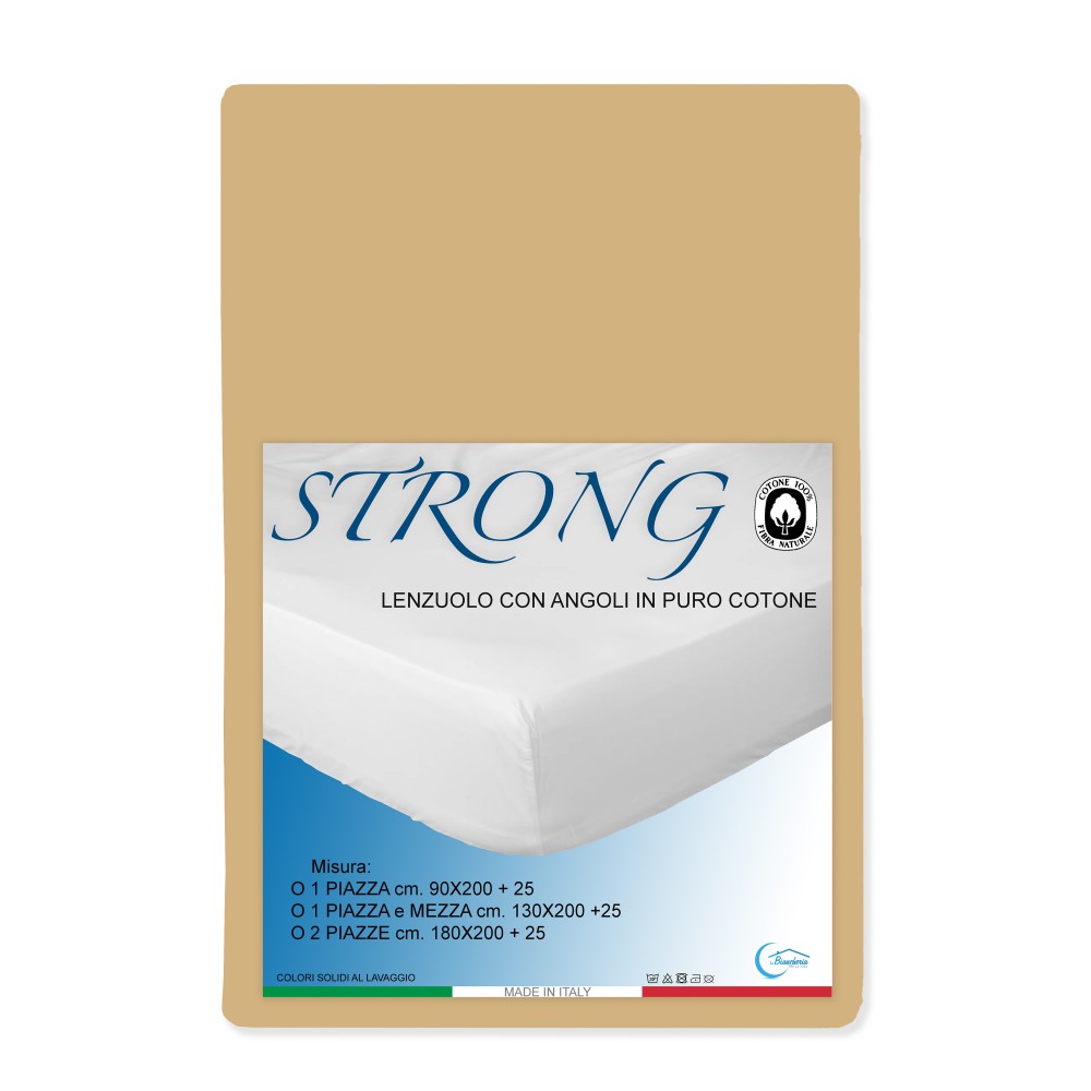 SHEET WITH STRONG CORNERS SOLID COLOR OCHRA made in Italy