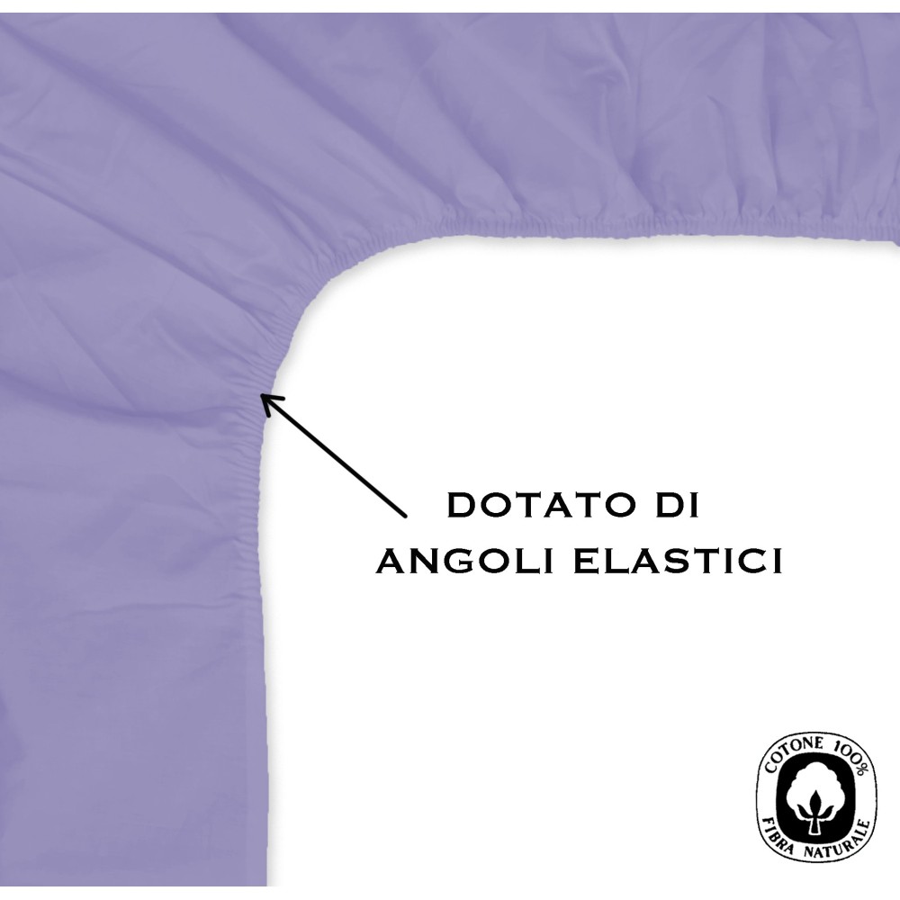 DRAP HOUSSE AVEC COINS JOLI LILAS