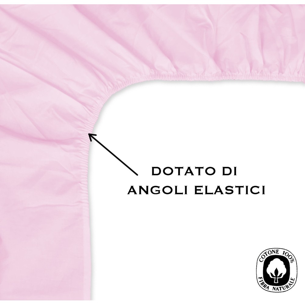 SHEET with CORNERS STRONG solid color PINK made in Italy