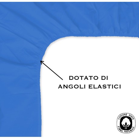 LENZUOLO con ANGOLI STRONG tinta unita BLUETTE made in Italy 2