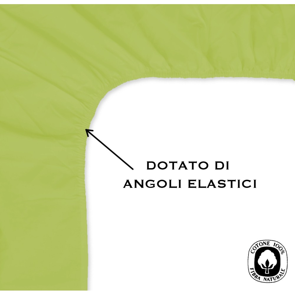 SPANNBETTTUCH STRONG einfarbig ACID GREEN made in Italy