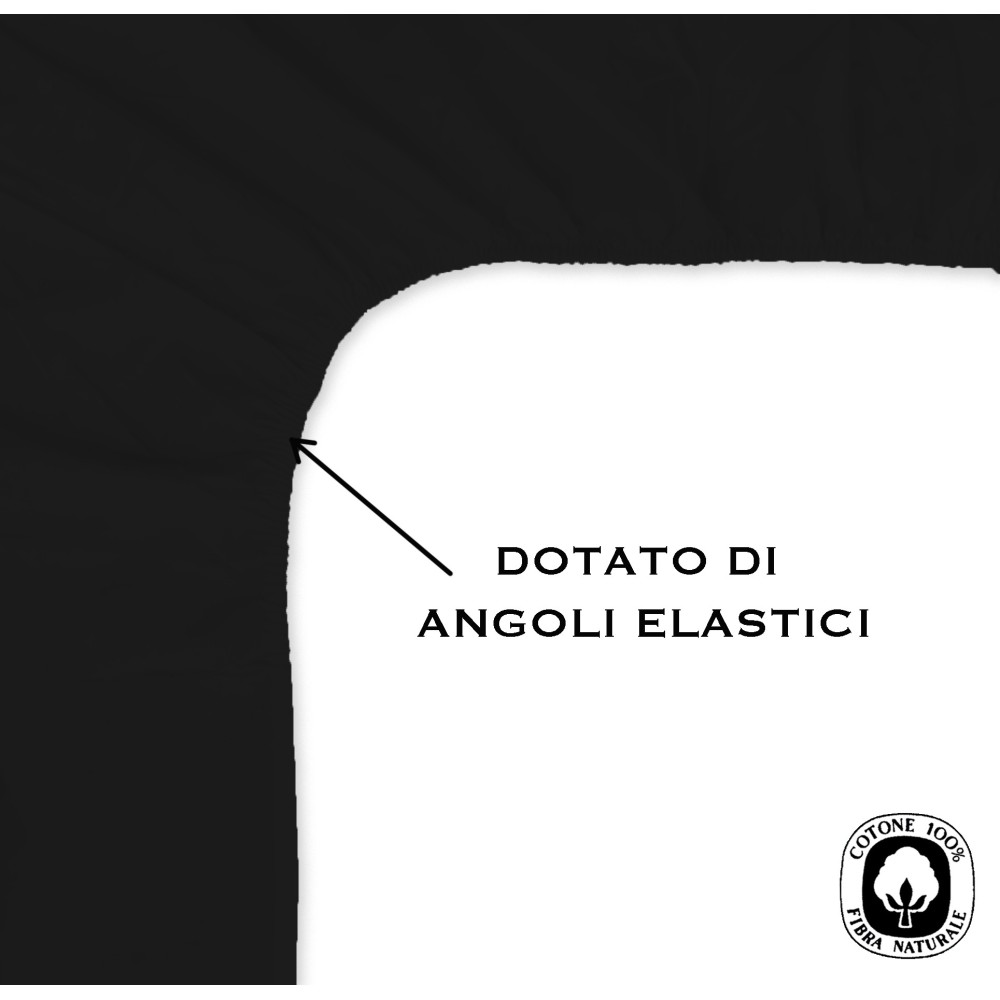 DRAP HOUSSE AVEC COINS JOLI NOIR