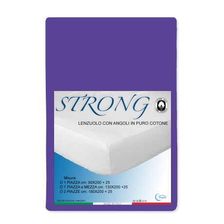 SHEET with CORNERS STRONG solid color PURPLE made in Italy