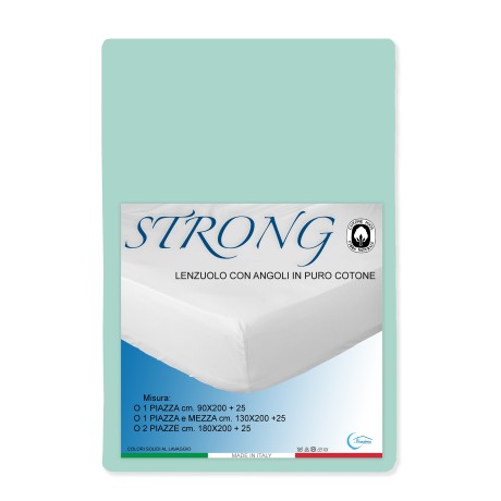 LENZUOLO con ANGOLI STRONG tinta unita VERDINO made in Italy