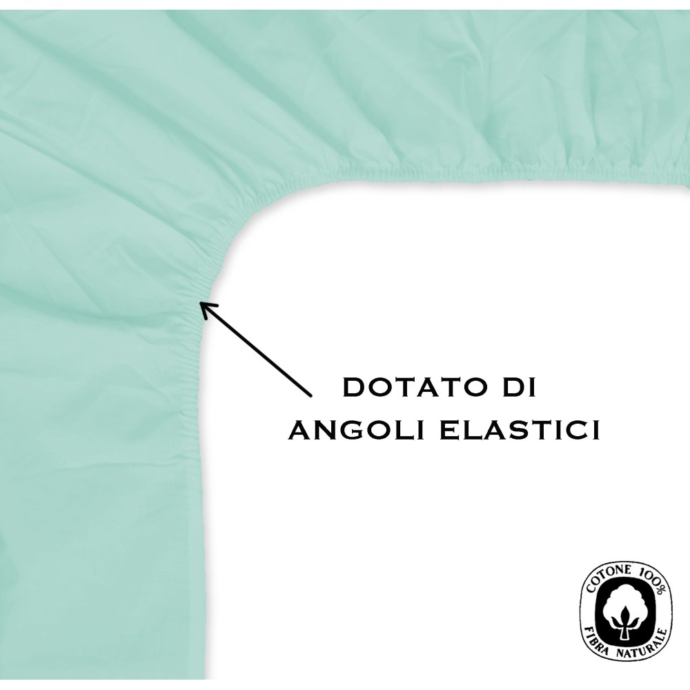 SHEET with CORNERS STRONG solid color VERDINO made in Italy