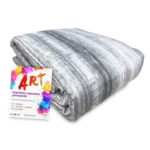 ART quilted bedspread shaded grey