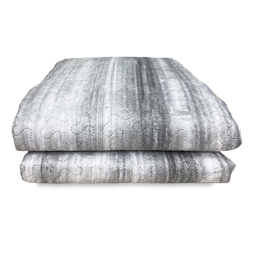 ART quilted bedspread shaded grey