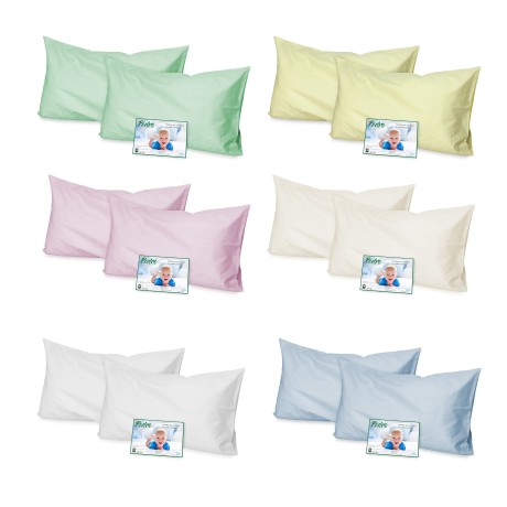 PAIRE de taie d'oreiller PEDRO pour lit bébé CM. 40X60 TOUTES LES COULEURS