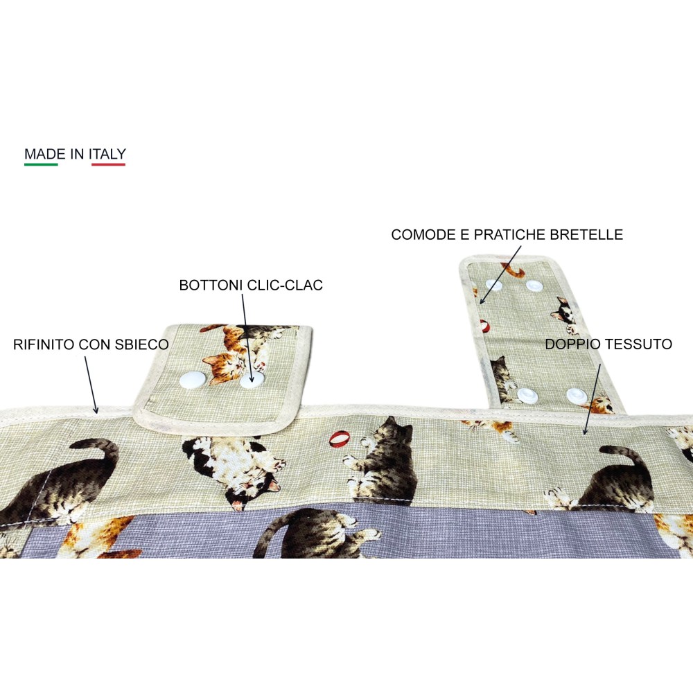 Couvre-four en tissu CHATONS GRIS