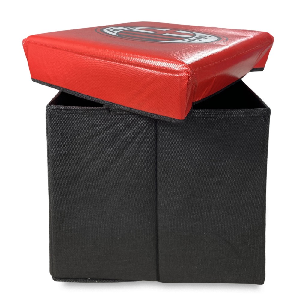 A.C Milan Official Footrest Pouf Red Black with Rubby© Sponge