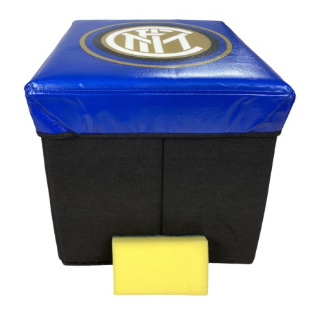 Inter F.C. Official Black Light Blue Hocker Pouf mit Rubby© Sponge