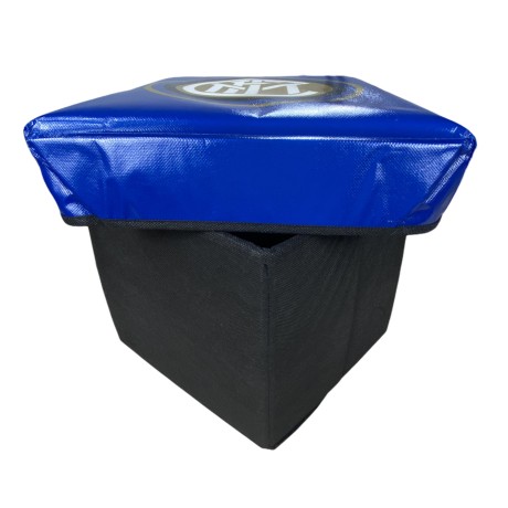 Inter F.C. Official Black Light Blue Footstool Pouf with Rubby© Sponge 2