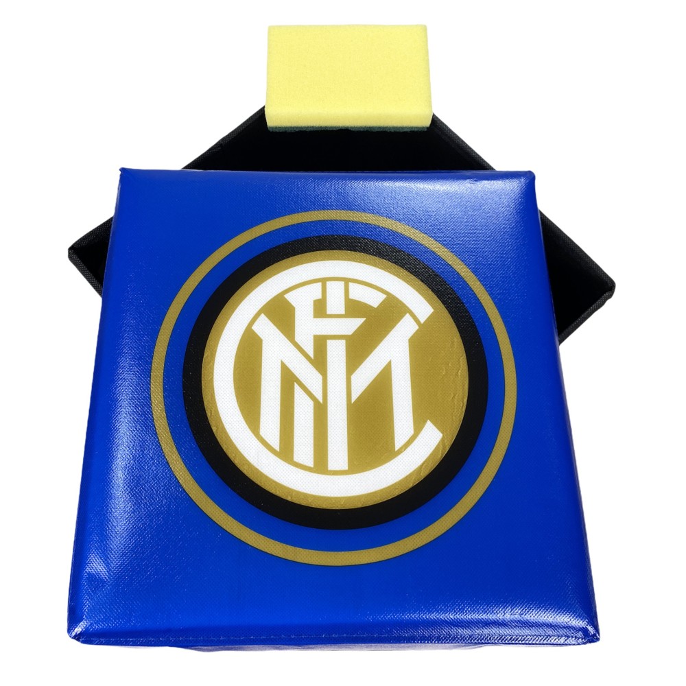 Inter F.C. Official Black Light Blue Footstool Pouf with Rubby© Sponge