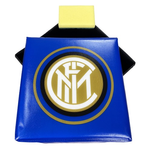Inter F.C. Official Black Light Blue Footstool Pouf with Rubby© Sponge