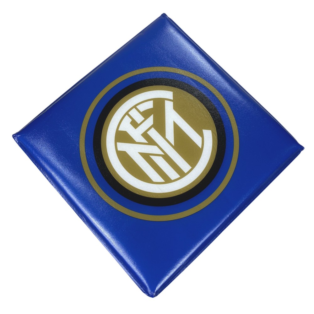 Pouf Contenitore poggiapiedi Inter F.C. Ufficiale Nero Azzurro con Spugna Rubby©