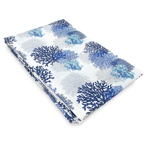 TENDINA vetro MODERNA larga 45 o 60 o 80 CORALLI BLU misto lino Made in Italy
