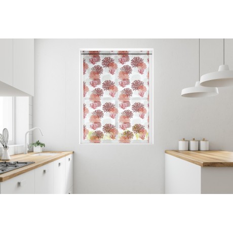 RIDEAU VERRE MODERNE 45 ou 60 ou 80 CORAUX Linge ROUGE MIXTE Made in Italy 2