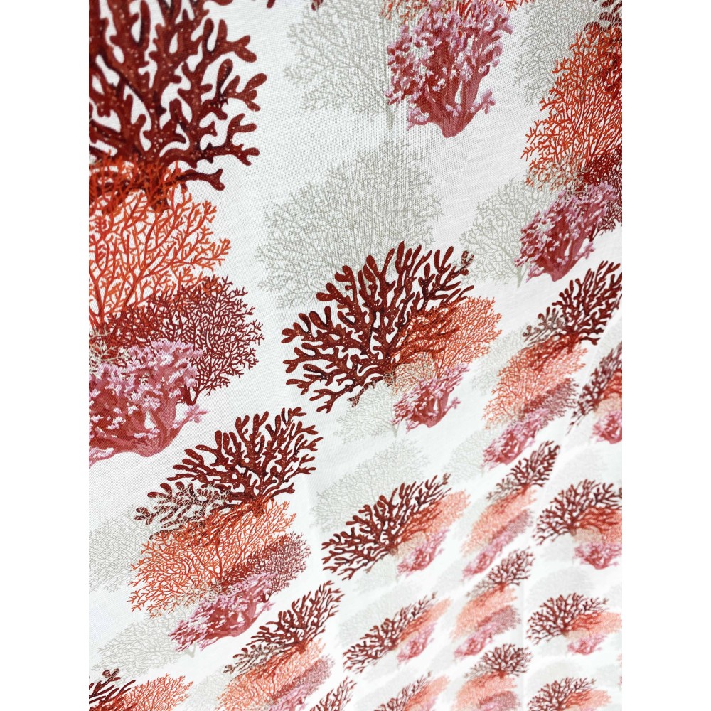 TENDINA vetro MODERNA larga 45 o 60 o 80 CORALLI ROSSO misto lino Made in Italy
