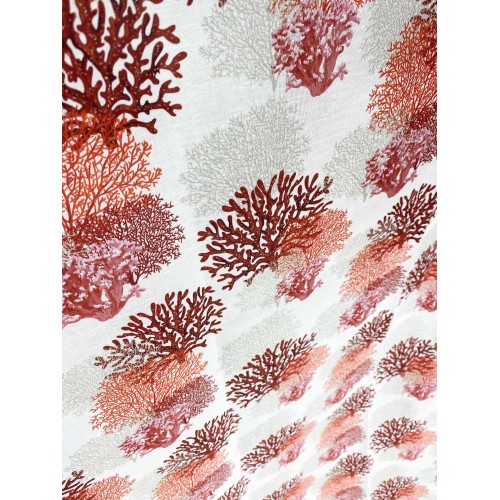 RIDEAU VERRE MODERNE 45 ou 60 ou 80 CORAUX Linge ROUGE MIXTE Made in Italy