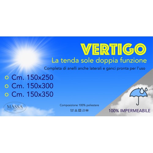 TENDA SOLE VERTIGO da esterno GIARDINO balcone PANNA UNITO impermeabile e idrorepellente