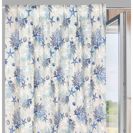 TENDA loneta mare MARINO coralli BLU cm. 150x280 MADE IN ITALY